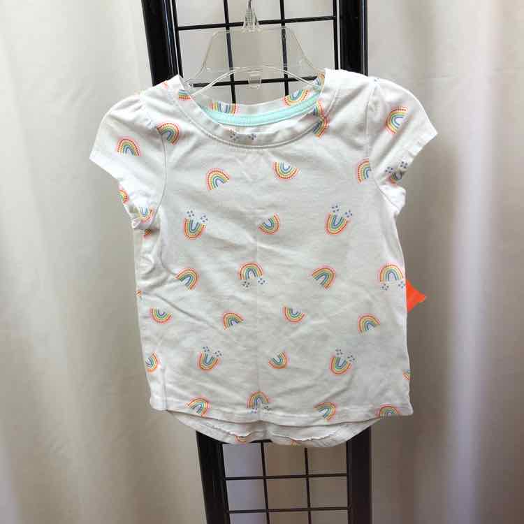 Cat & Jack White Patterned Child Size 3 Girl's Shirt