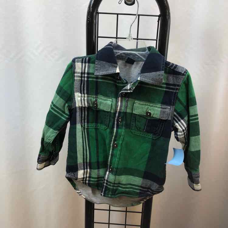Gap Green Plaid Child Size 2 Boy's Shirt