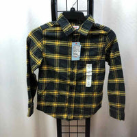 Cat & Jack Black Plaid Child Size 6/7 Boy's Shirt