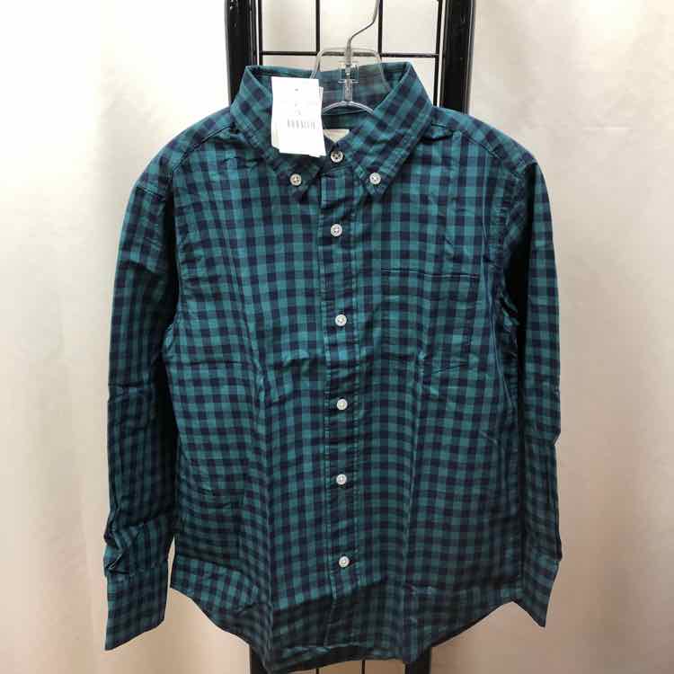 Crew Cuts Teal Checkered Child Size 6/7 Boy's Shirt