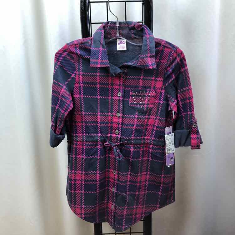 little miss attitude Navy Plaid Child Size 7/8 Girl's Dress
