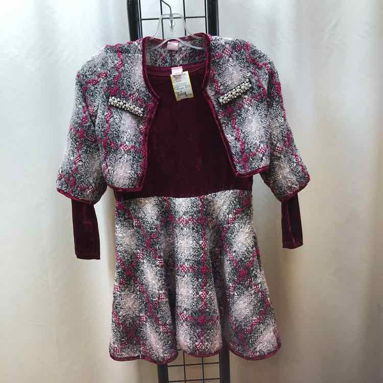 Just kids Gray Patterned Child Size 12 Girl's Dress