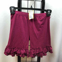 Adorable Essentials Maroon Solid Child Size 10 Girl's Shorts
