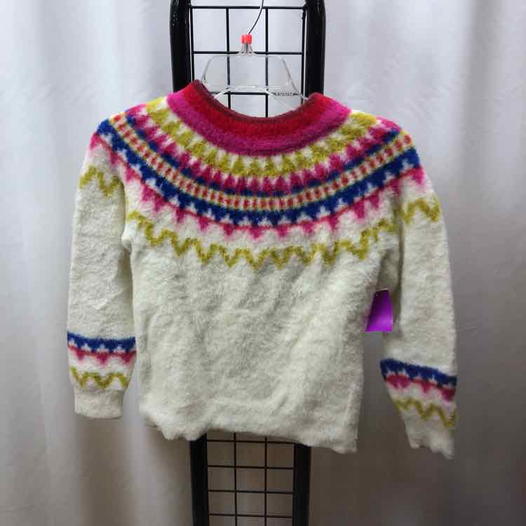 Hanna Andersson White Fair Isle Child Size 8 Girl's Sweater