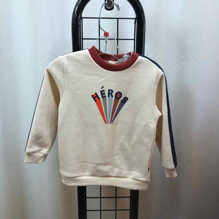 Cadet Rousselle Cream Graphic Child Size 36 Months Boy's Sweatshirt
