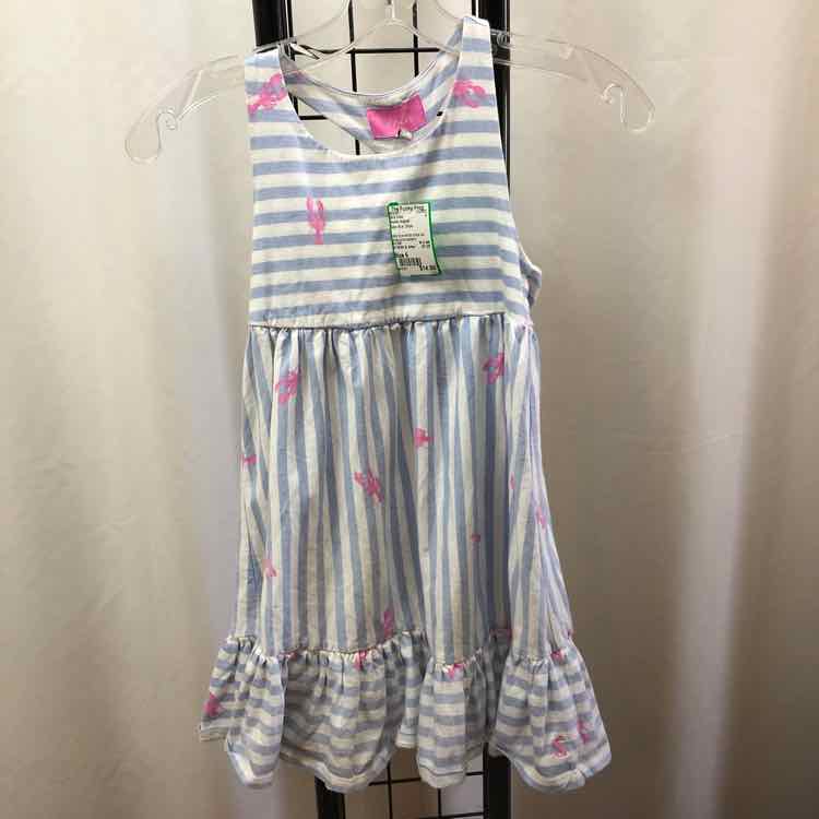 Joules Original Baby Blue Stripe Child Size 6 Girl's Dress