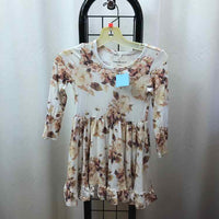 Posh Peanut White Floral Child Size 3/4 Girl's Dress
