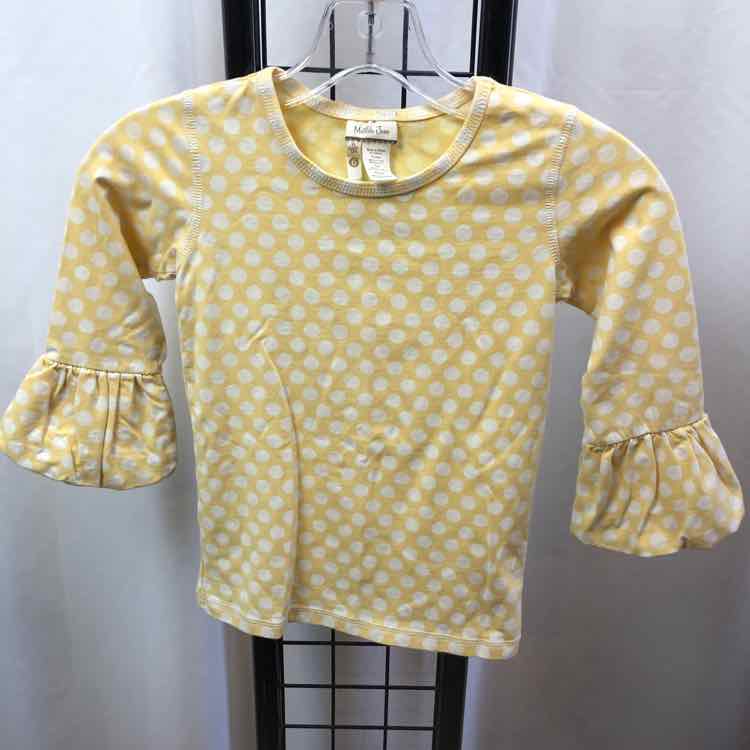 Matilda Jane Yellow Dotted Child Size 6 Girl's Shirt
