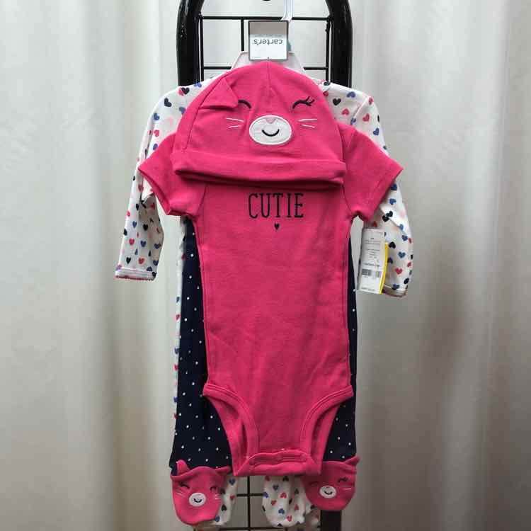 Carter's Pink Patterned Child Size 6 m Girl's Outfit