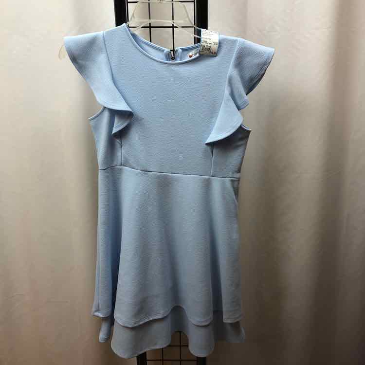 Poppies and Roses Baby Blue Solid Child Size 10/12 Girl's Dress