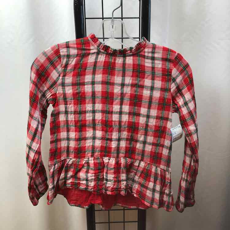 Cat & Jack Red Plaid Child Size 6/7 Girl's Shirt
