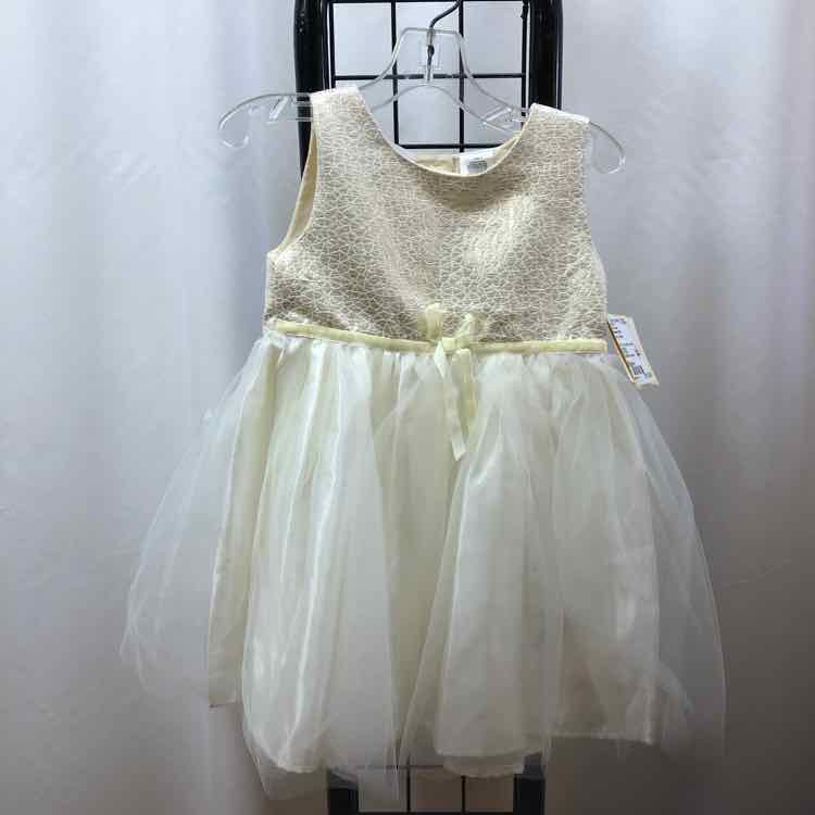 Blueberi Blvd Ivory Metallic Child Size 4 Girl's Dress