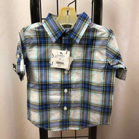 Janie and Jack Blue Plaid Child Size 3-6 Months Boy's Shirt