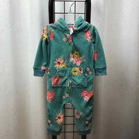 Carter's Green Floral Child Size 9 m Girl's Outfit