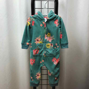 Carter's Green Floral Child Size 9 m Girl's Outfit