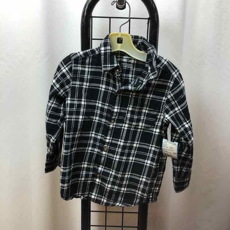 Carter's Black Plaid Child Size 3 Boy's Shirt