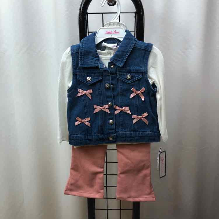 Little Lass White Solid Child Size 2 Girl's Outfit