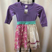 KP Purple Patterned Child Size 6 Girl's Dress