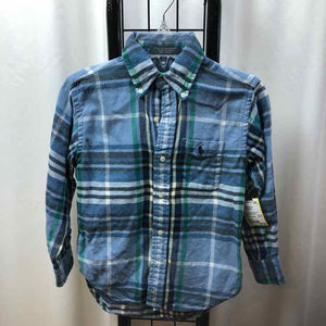 Polo-Ralph Lauren Baby Blue Plaid Child Size 6 Boy's Shirt