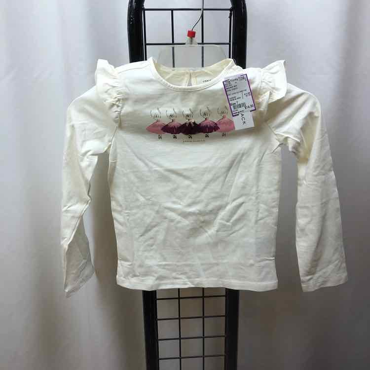 Janie and Jack White Graphic Child Size 7 Girl's Shirt