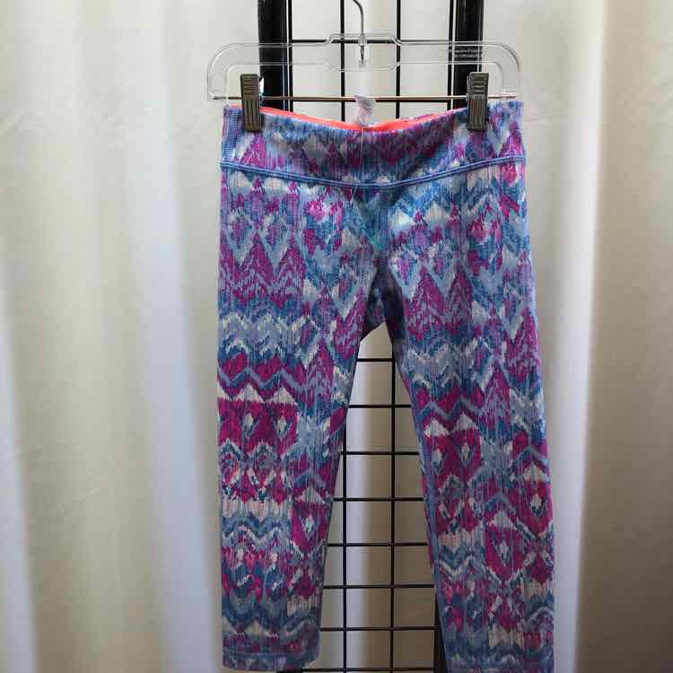 Ivivva Blue Chevron Child Size 8 Girl's Leggings