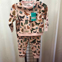 Posh Peanut Pink Patterned Child Size 2 Girl's Jogging Suit