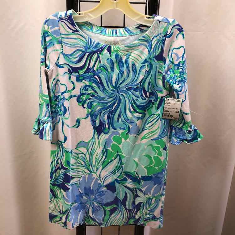 Lilly Pulitzer Blue Floral Child Size 4/5 Girl's Dress