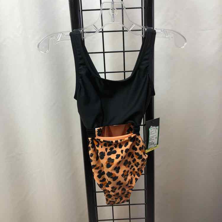 Art Class Black Animal Print Child Size 4/5 Girl's Swimwear