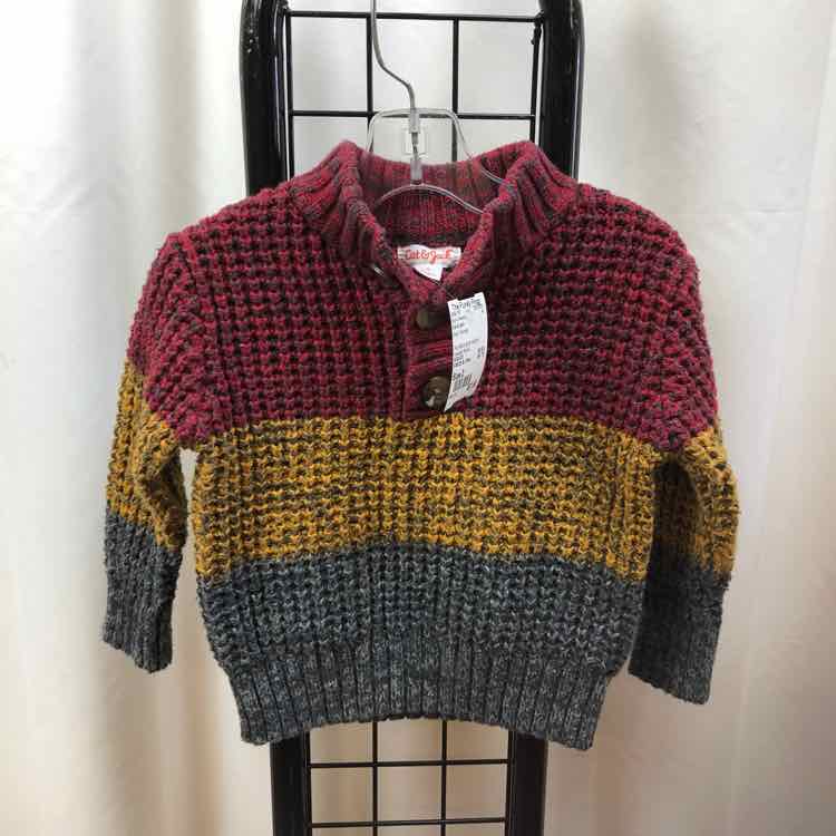 Cat & Jack Red Flecked Child Size 2 Boy's Sweater