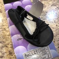 Dance Class Black Solid Child Size 7 Girl's Shoes
