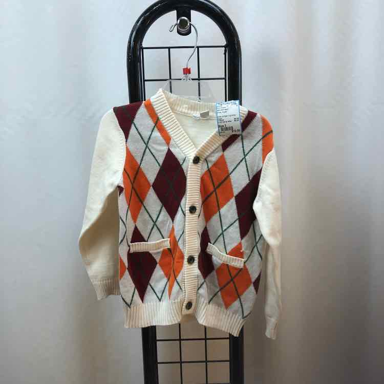 Janie and Jack White Argyle Child Size 3 Boy's Sweater