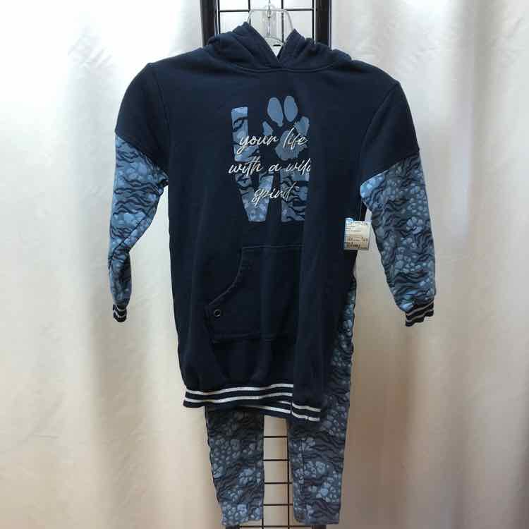 Boboli Navy Animal Print Child Size 8 Girl's Jogging Suit