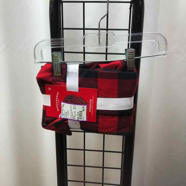 Wonder Shop Red Checkered Child Size 12 m Boy's Pajamas