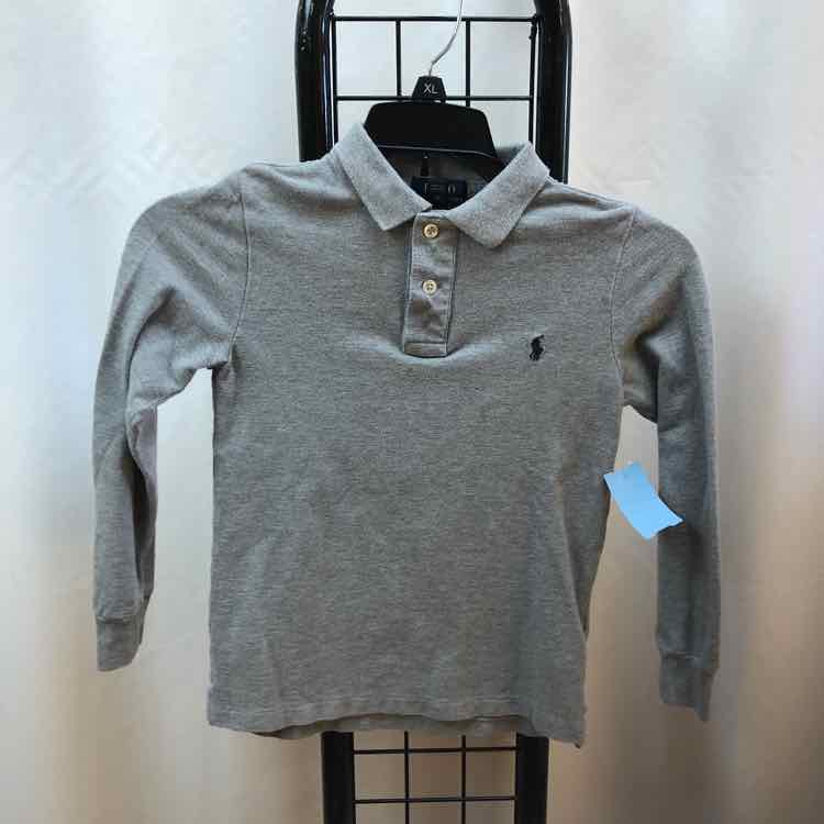 Polo-Ralph Lauren Gray Solid Child Size 6 Boy's Shirt
