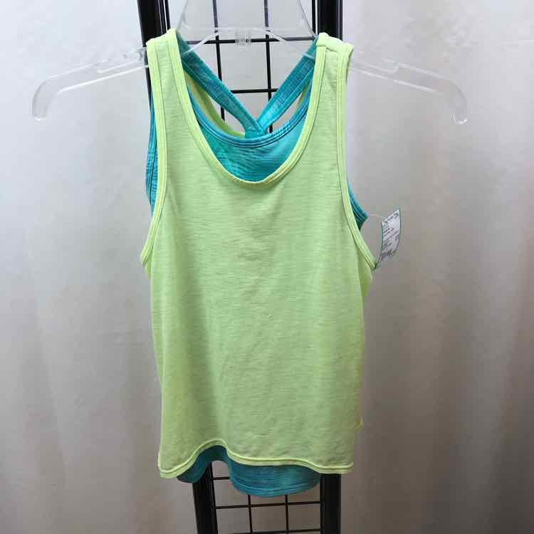 Athelta Girl Lime Green Solid Child Size 7 Girl's Shirt