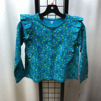 Tea Blue Floral Child Size 8 Girl's Shirt