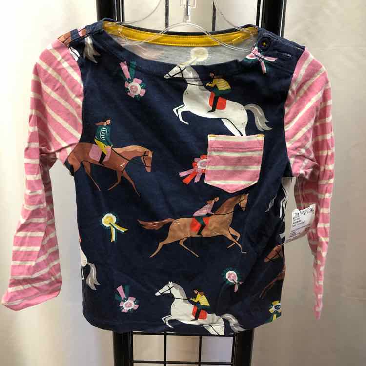 Mini Boden Navy Patterned Child Size 2/3 Girl's Shirt