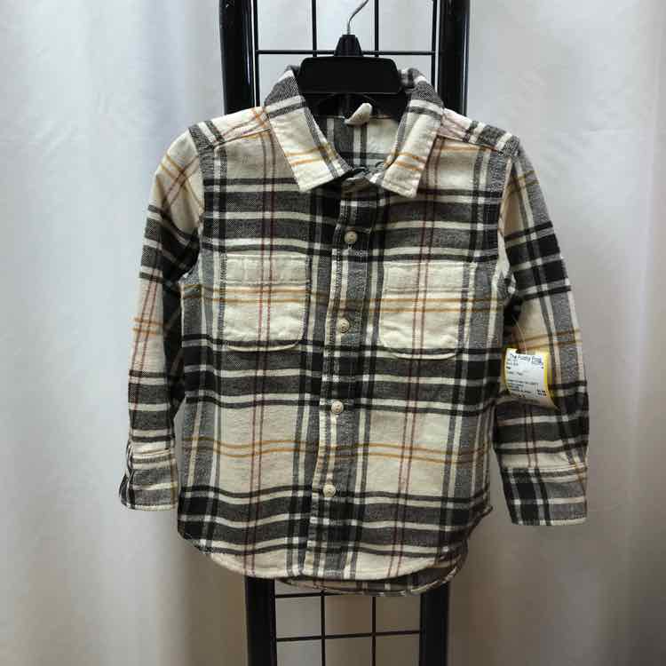 Gap Cream Plaid Child Size 2 Boy's Shirt