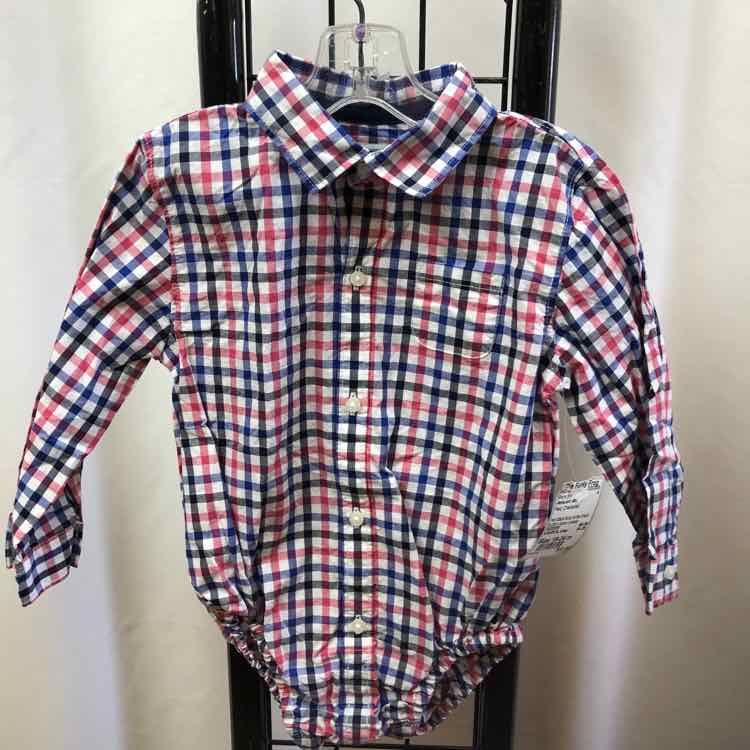 Janie and Jack Red Checkered Child Size 18-24 m Boy's Shirt