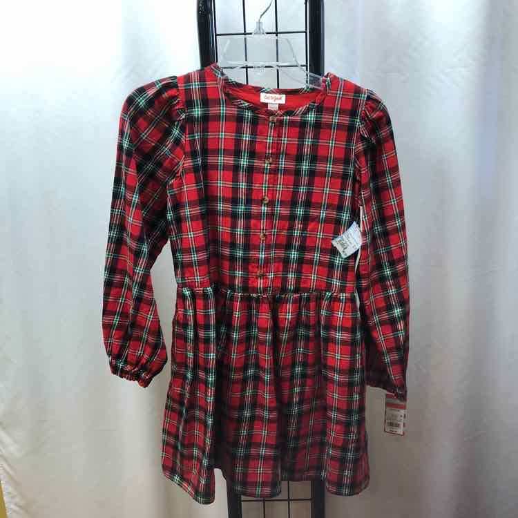 Cat & Jack Red Plaid Child Size 10/12 Girl's Dress