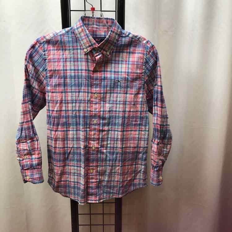 Vineyard vines Pink Plaid Child Size 8/10 Boy's Shirt