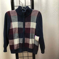 Janie and Jack Navy Checkered Child Size 3 Boy's Sweater