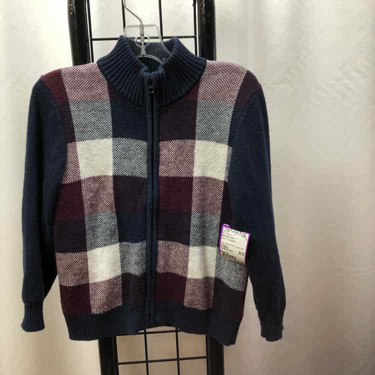 Janie and Jack Navy Checkered Child Size 3 Boy's Sweater