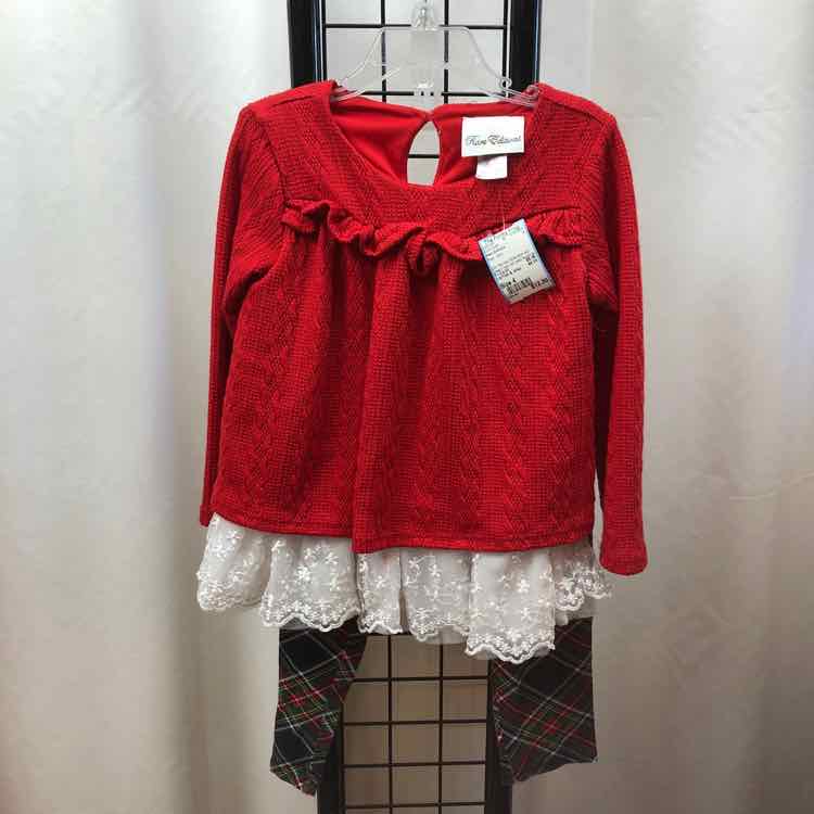 Rare Editions Red Solid Child Size 4 Girl's Outfit