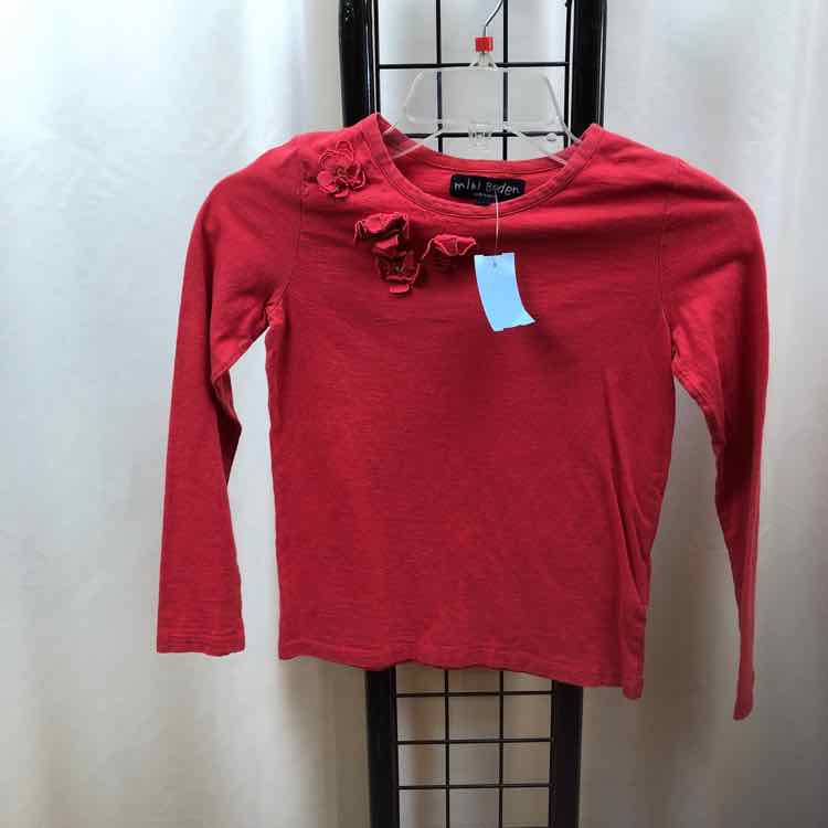 Mini Boden Red Solid Child Size 7/8 Girl's Shirt