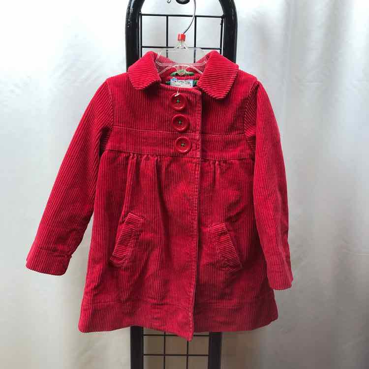 Mini Boden Red Solid Child Size 2/3 Girl's Outerwear