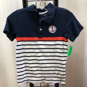 Janie and Jack Navy Stripe Child Size 5 Boy's Shirt