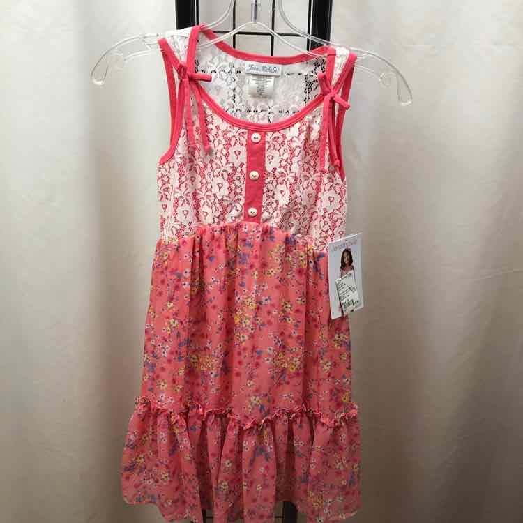 Jona Michelle Pink Floral Child Size 10 Girl's Dress