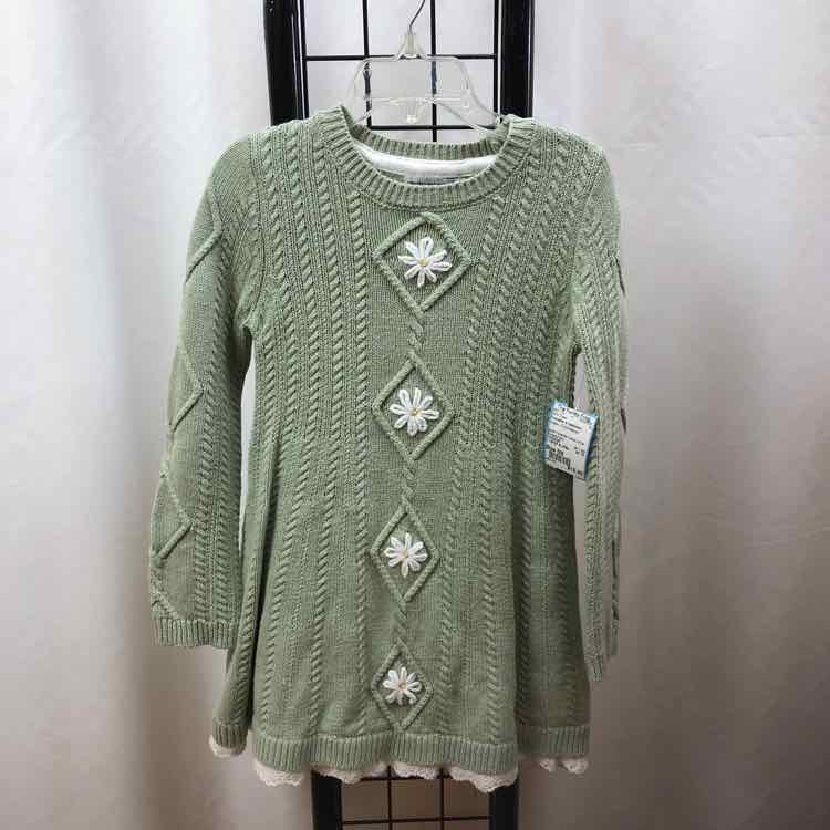 Cupcakes & Cashmere Green Embroidered Child Size 5/6 Girl's Dress