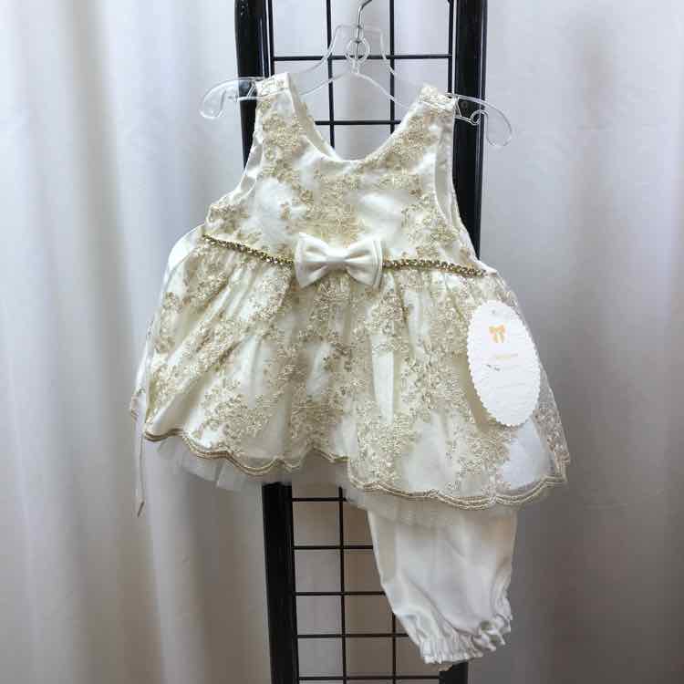 American Princess Ivory Embroidered Child Size 6 m Girl's Dress